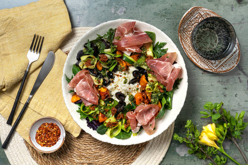 Double Serrano Ham, Mozzarella & Pesto Antipasti Bowl