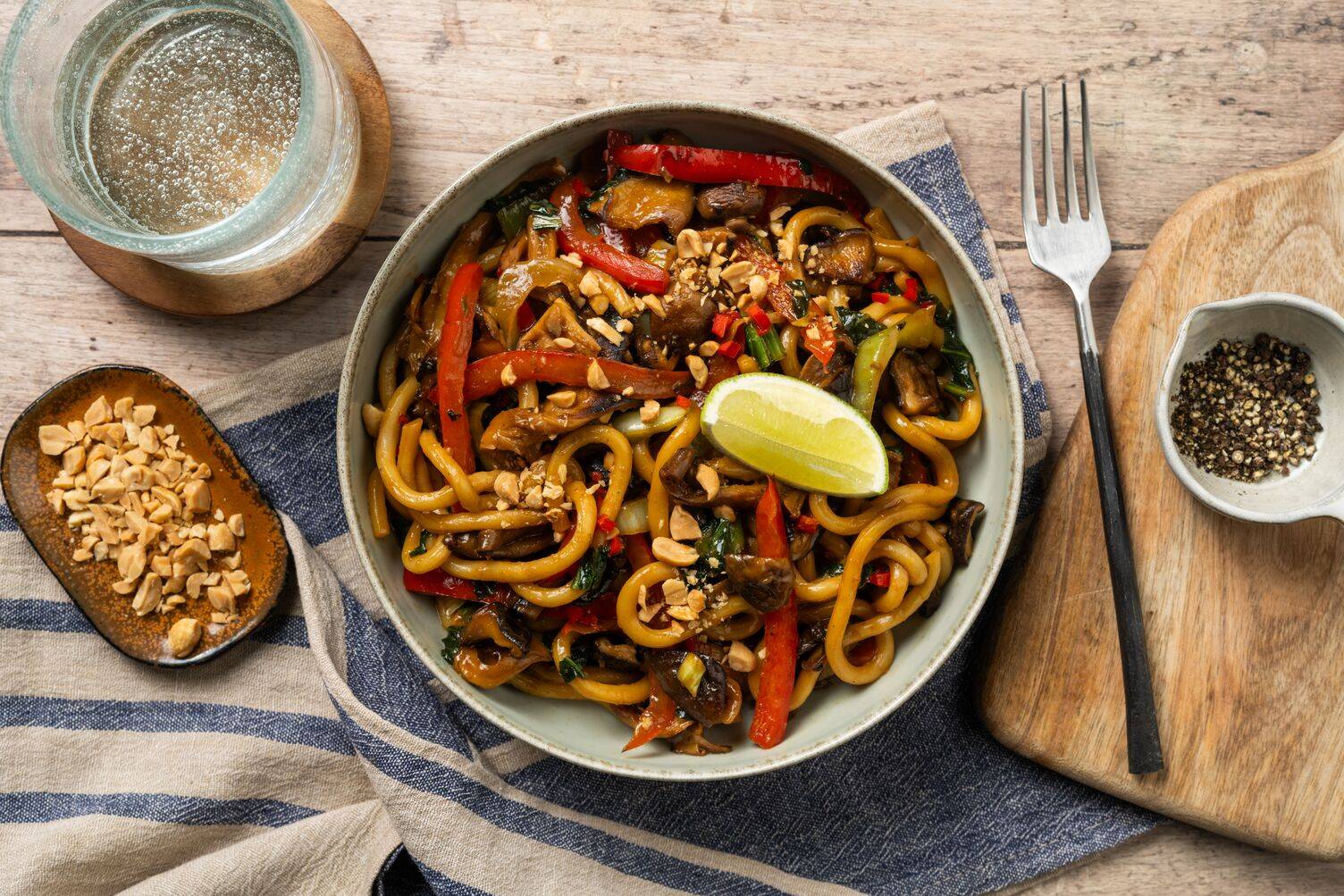 One Pan Peanut and Lime Noodles