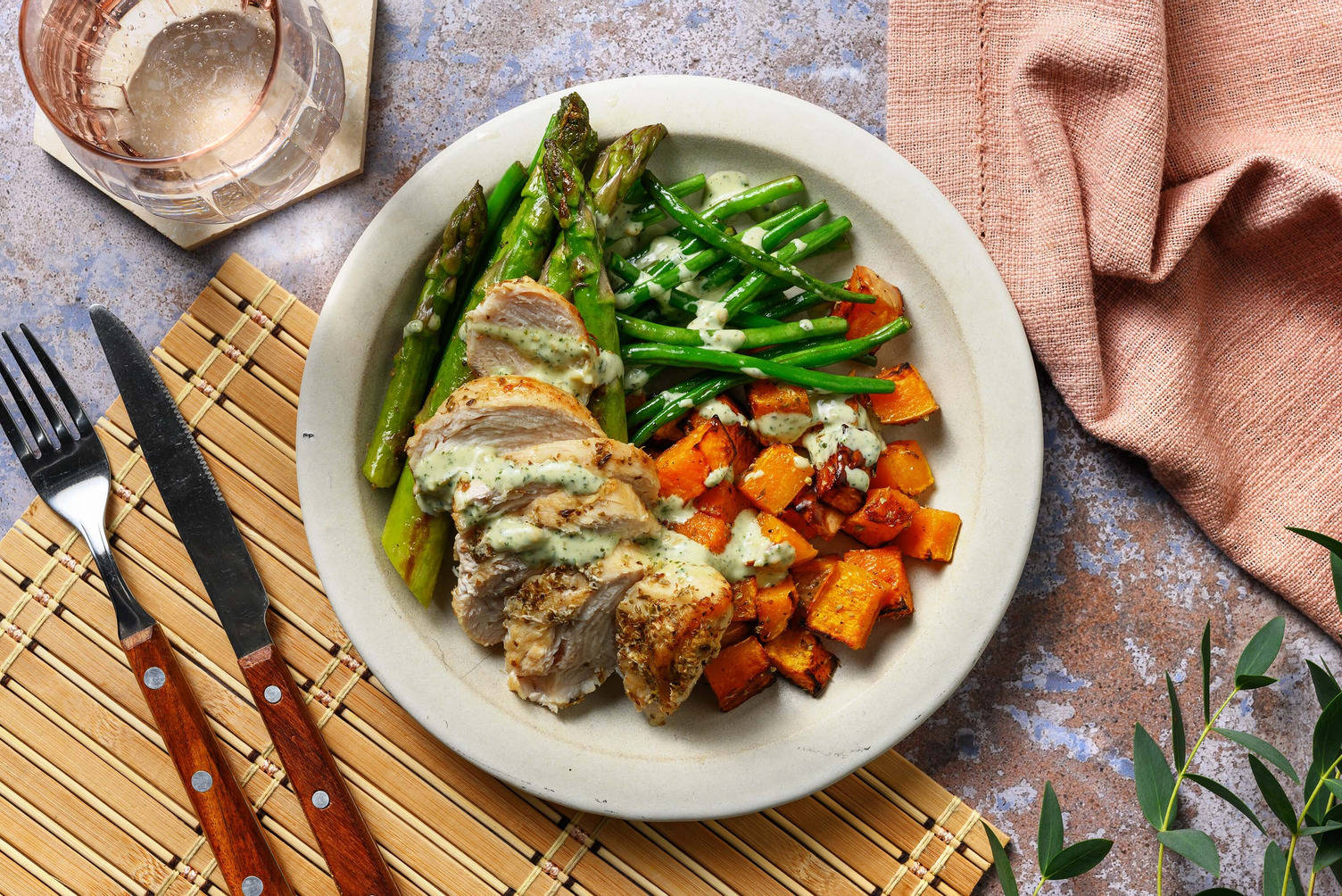 Thyme Chicken Breast and Herbed Butternut Squash