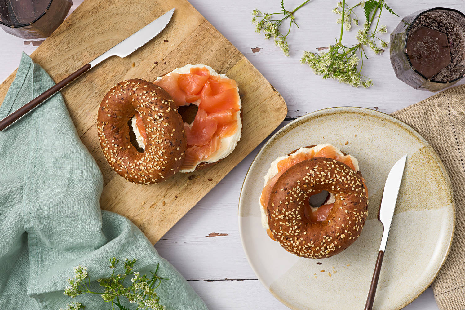 Keto Salmon & Cream Cheese Bagels