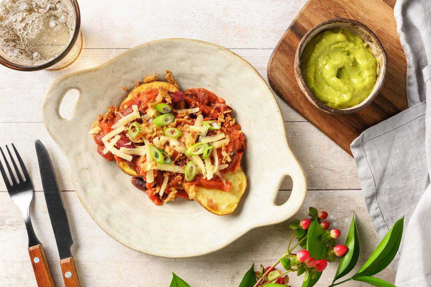Kidney Bean Loaded Jacket Potatoes