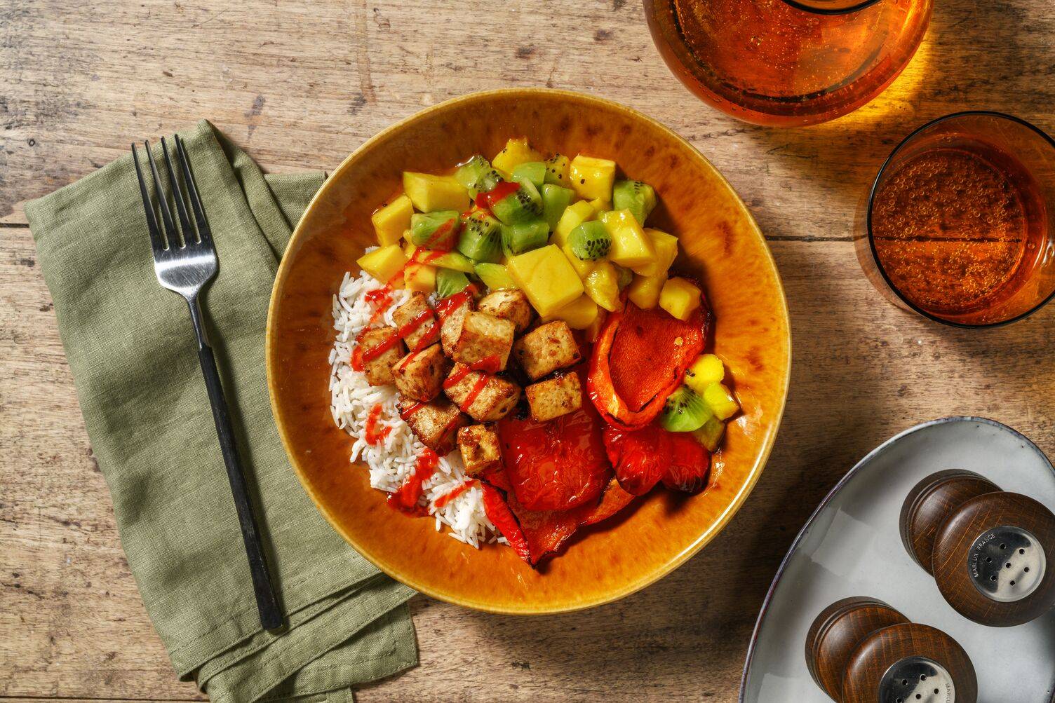 Jerk Spiced Tofu Rice Bowl