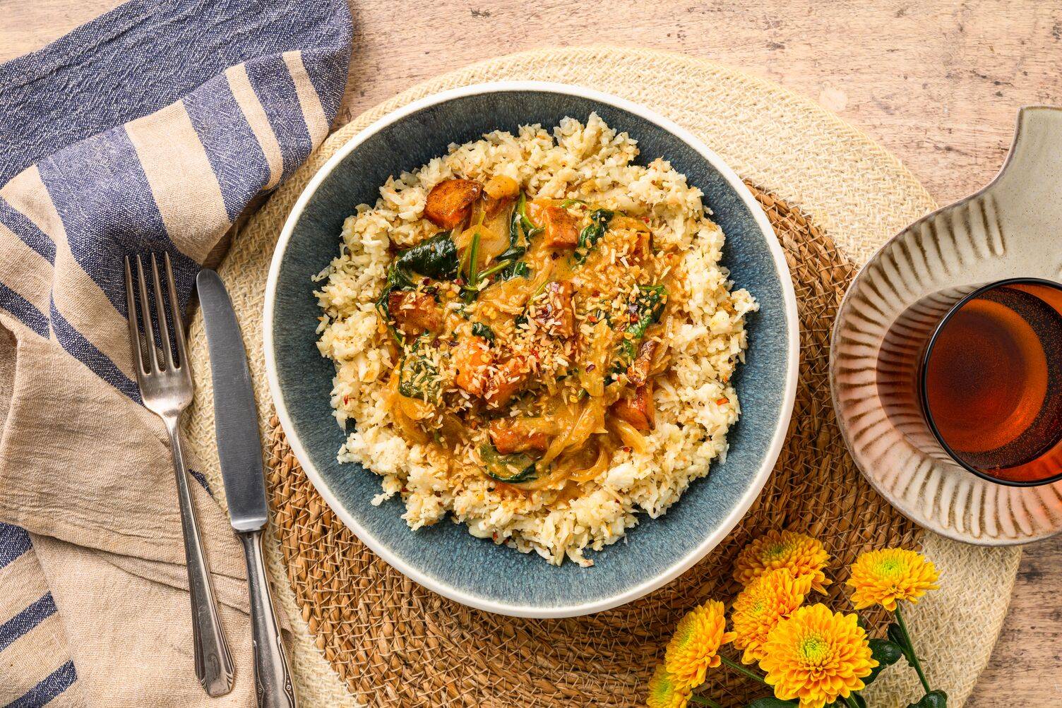 Butternut Squash and Spinach Korma Curry