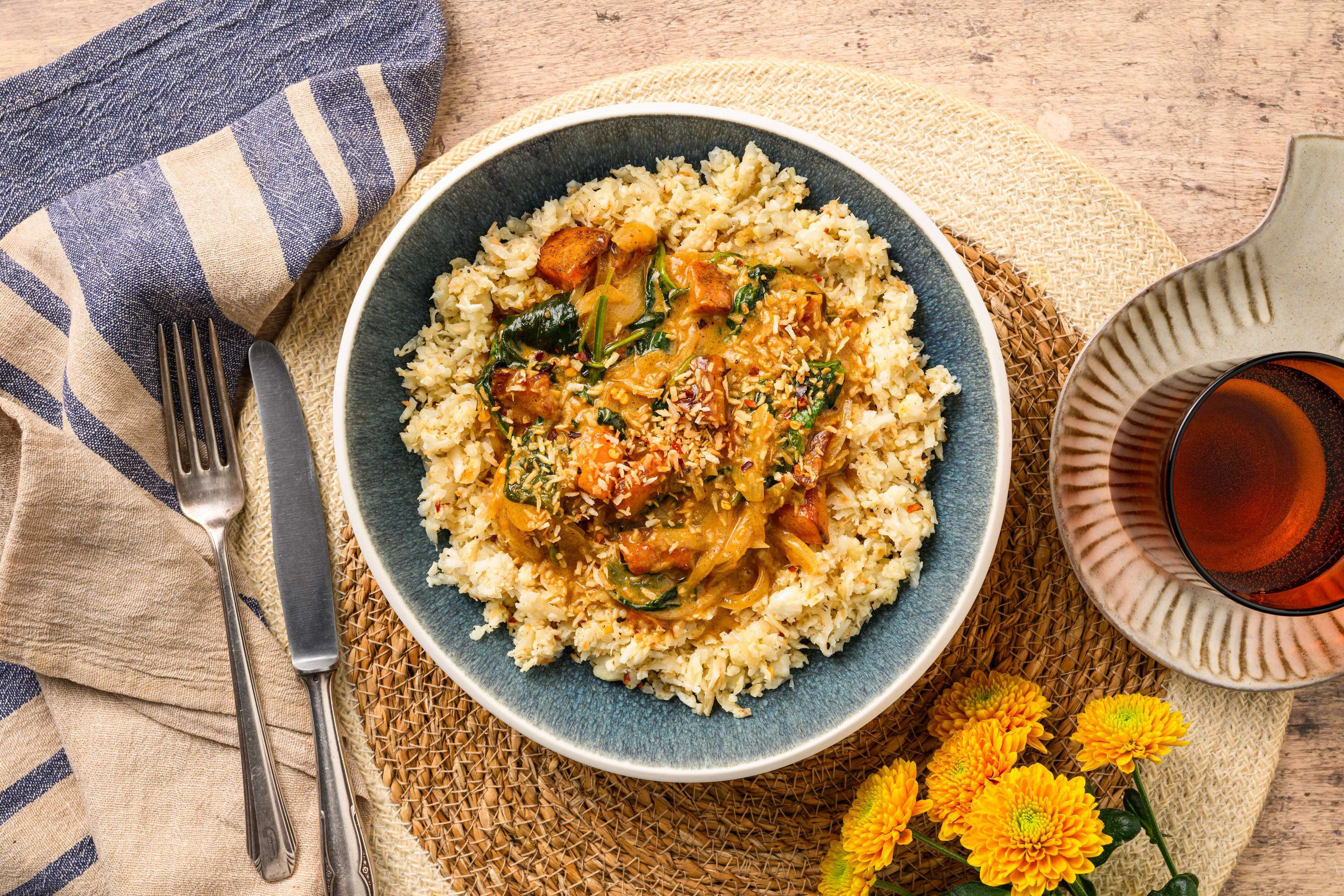 Butternut Squash and Spinach Korma Curry