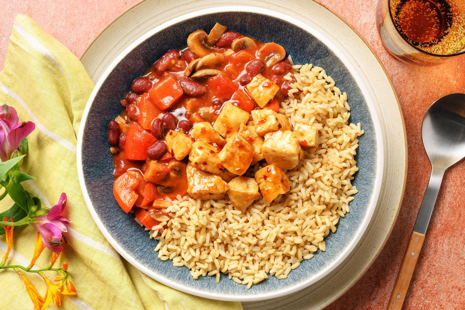 Glazed Chicken and Chipotle Kidney Bean Stew