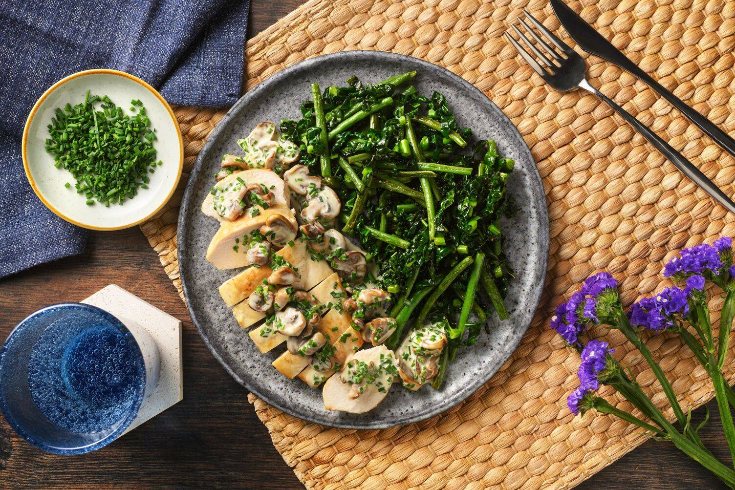 Creamy Mushroom and Chive Chicken Breast