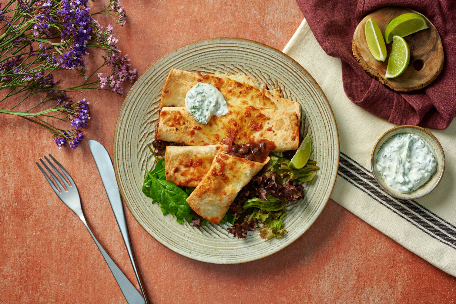Chipotle Black Bean & Cheddar Cheese Enchiladas