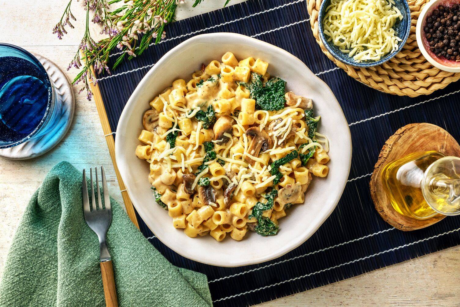 Mushroom and Cavolo Nero Ditali