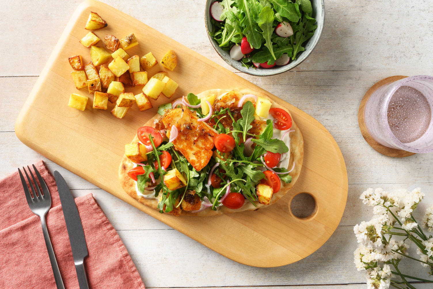 Honey and Herb Halloumi Gyros