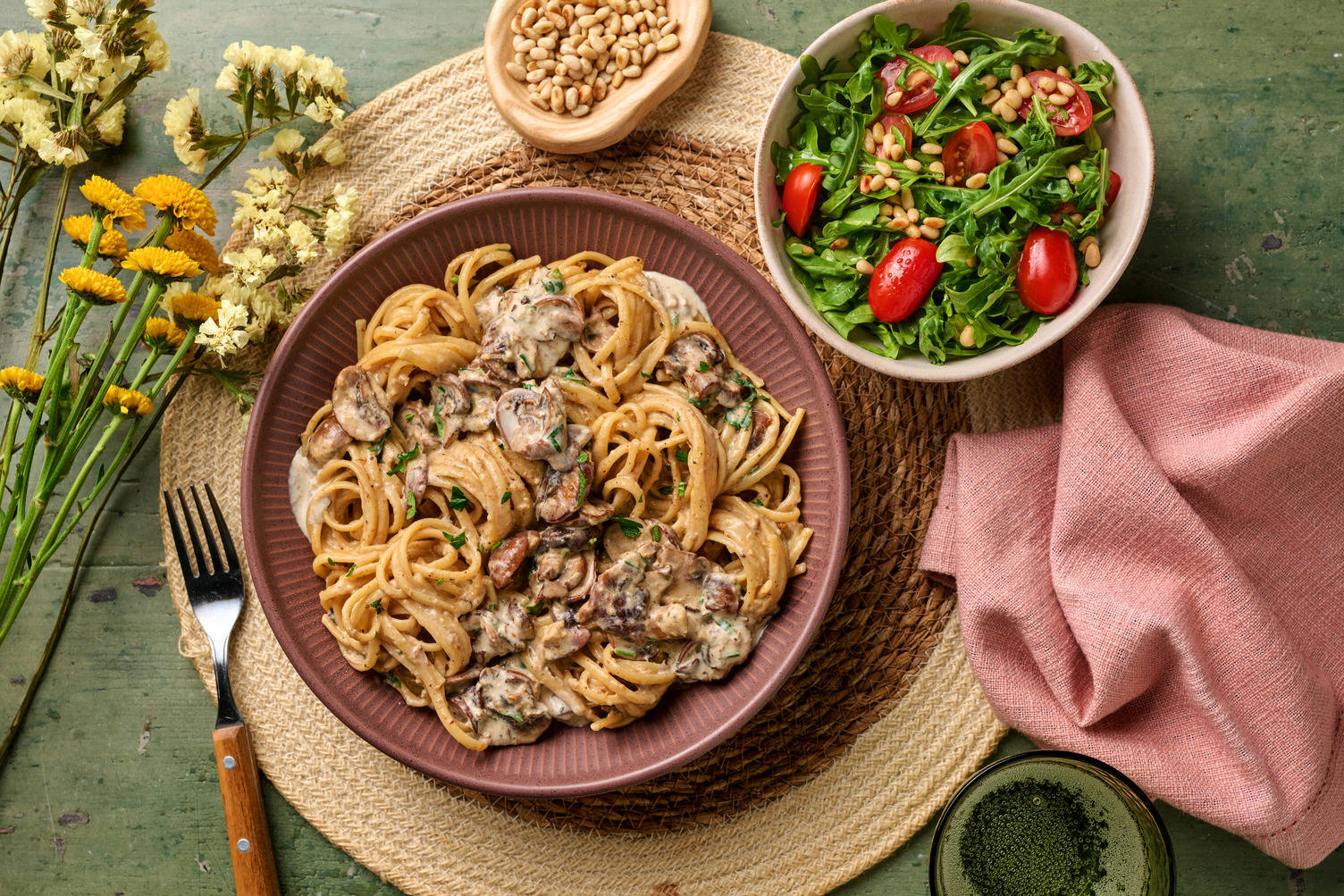 Creamy Truffle Mushroom Linguine