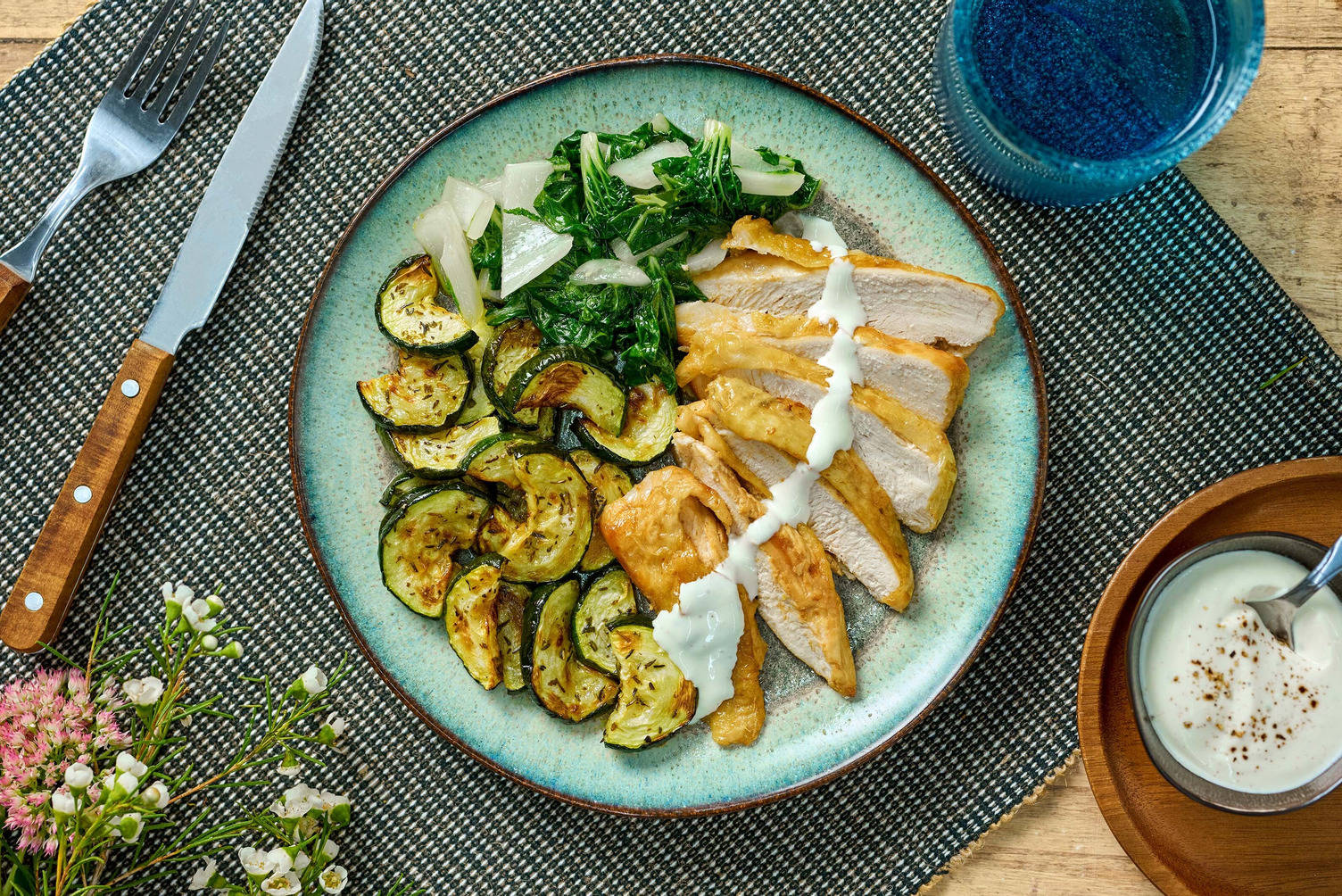 Roasted Skin-On Chicken in a Cream Cheese Sauce