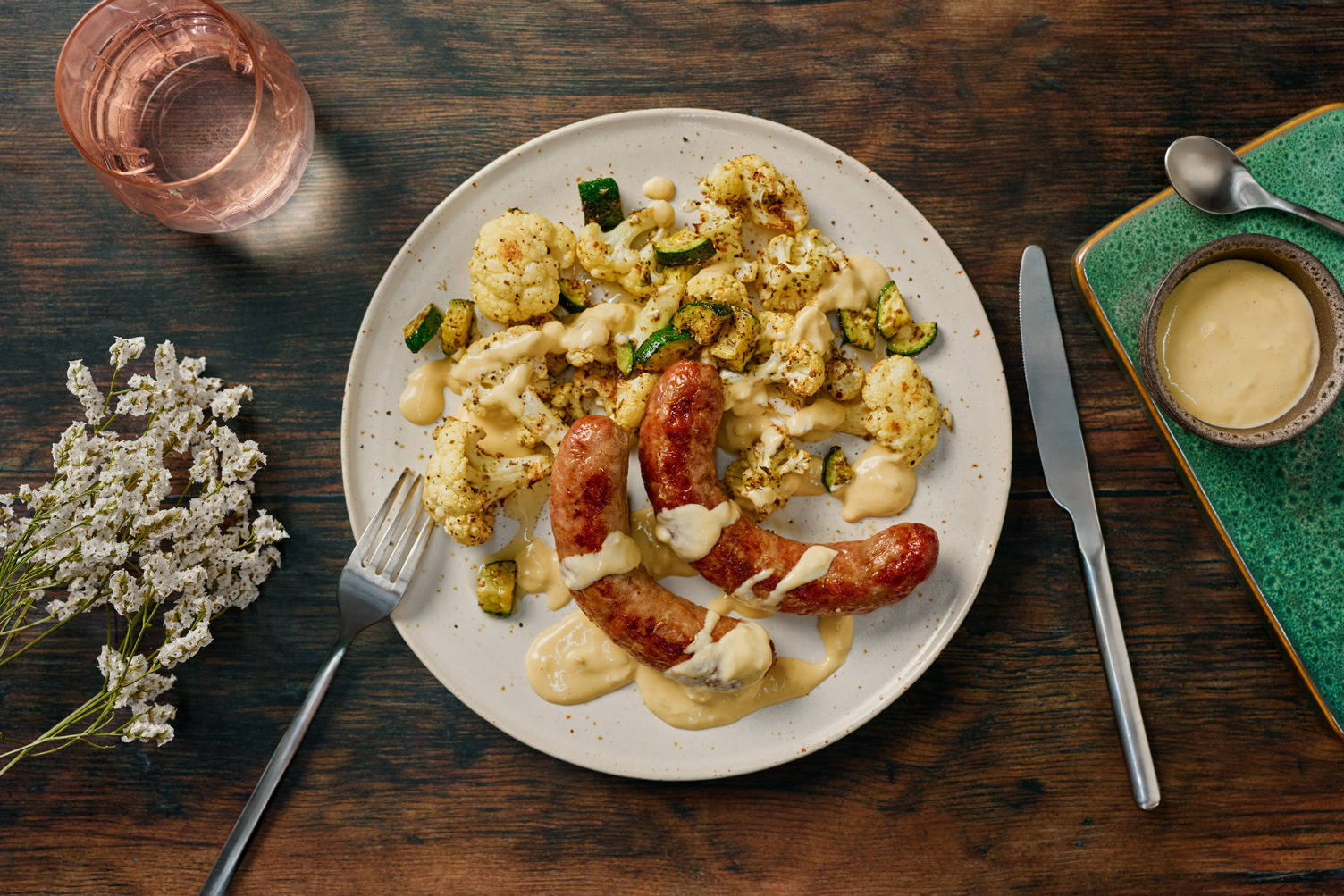 Pork Sausage Traybake in a Creamy Mustard Sauce