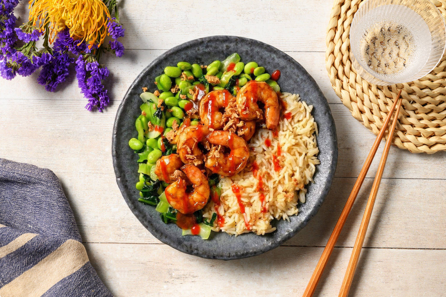 Miso Maple Prawn Rice Bowl