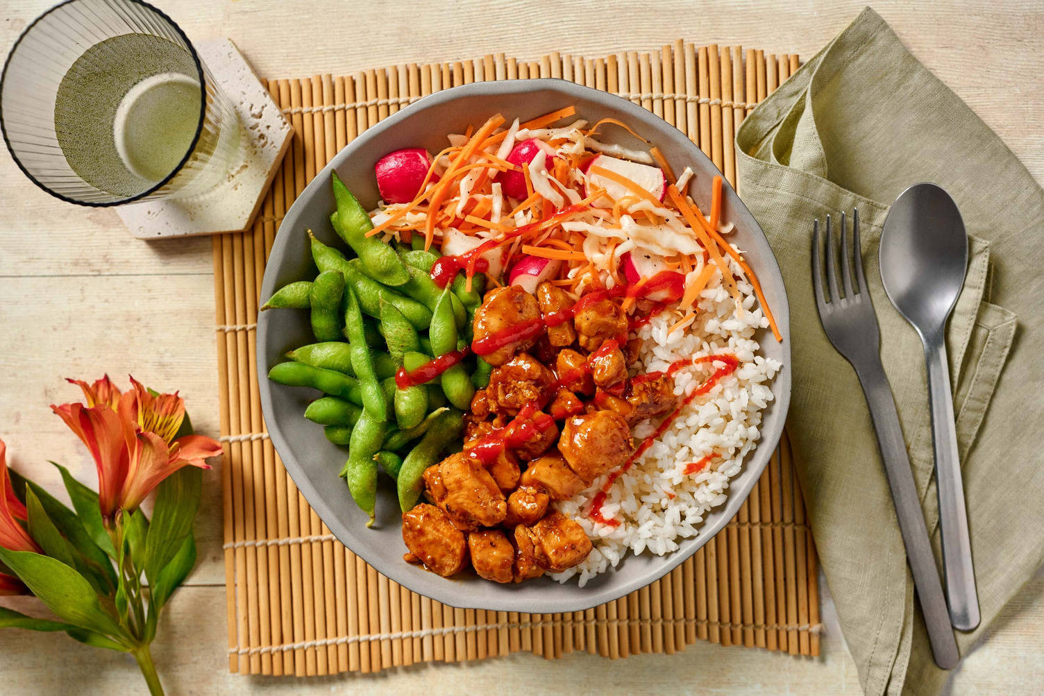 Double Teriyaki Chicken Sticky Rice Bowl