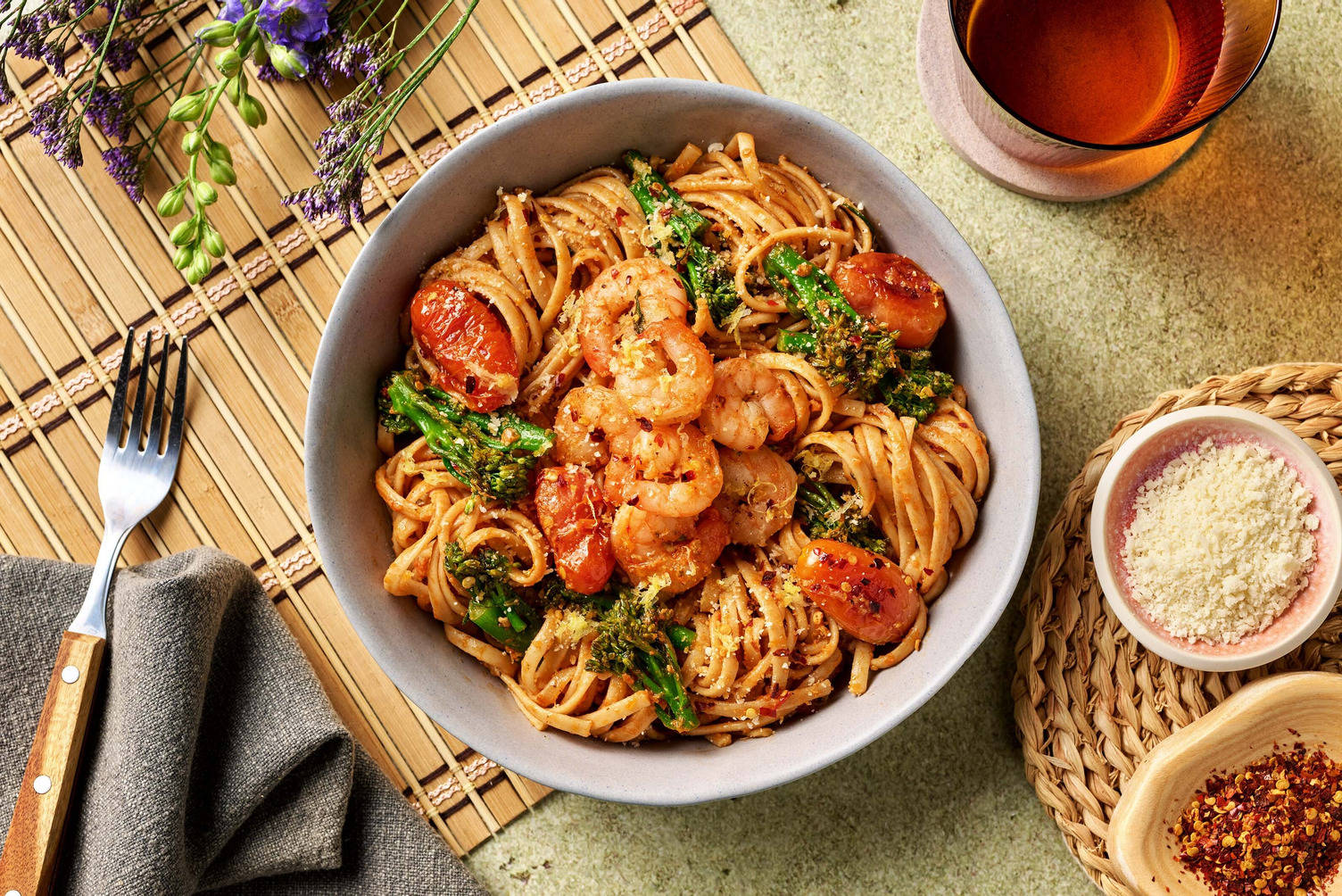 Double Buttery Lemon Garlic King Prawn Linguine