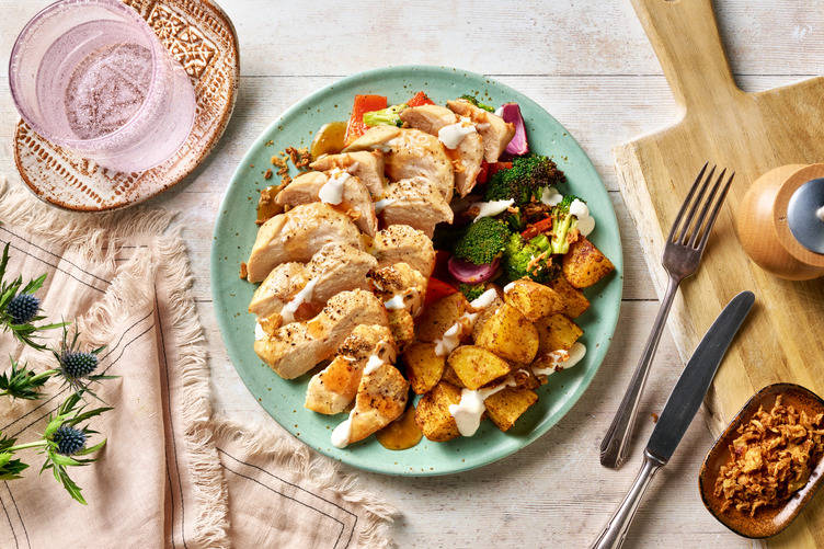 Double Mango Chutney Glazed Turkey Traybake