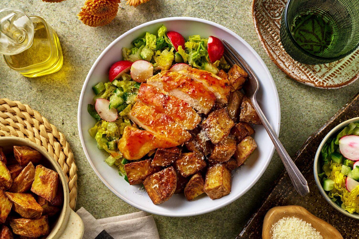 Sweet Chilli Glazed Turkey Steaks & Crispy Potato Power Bowl