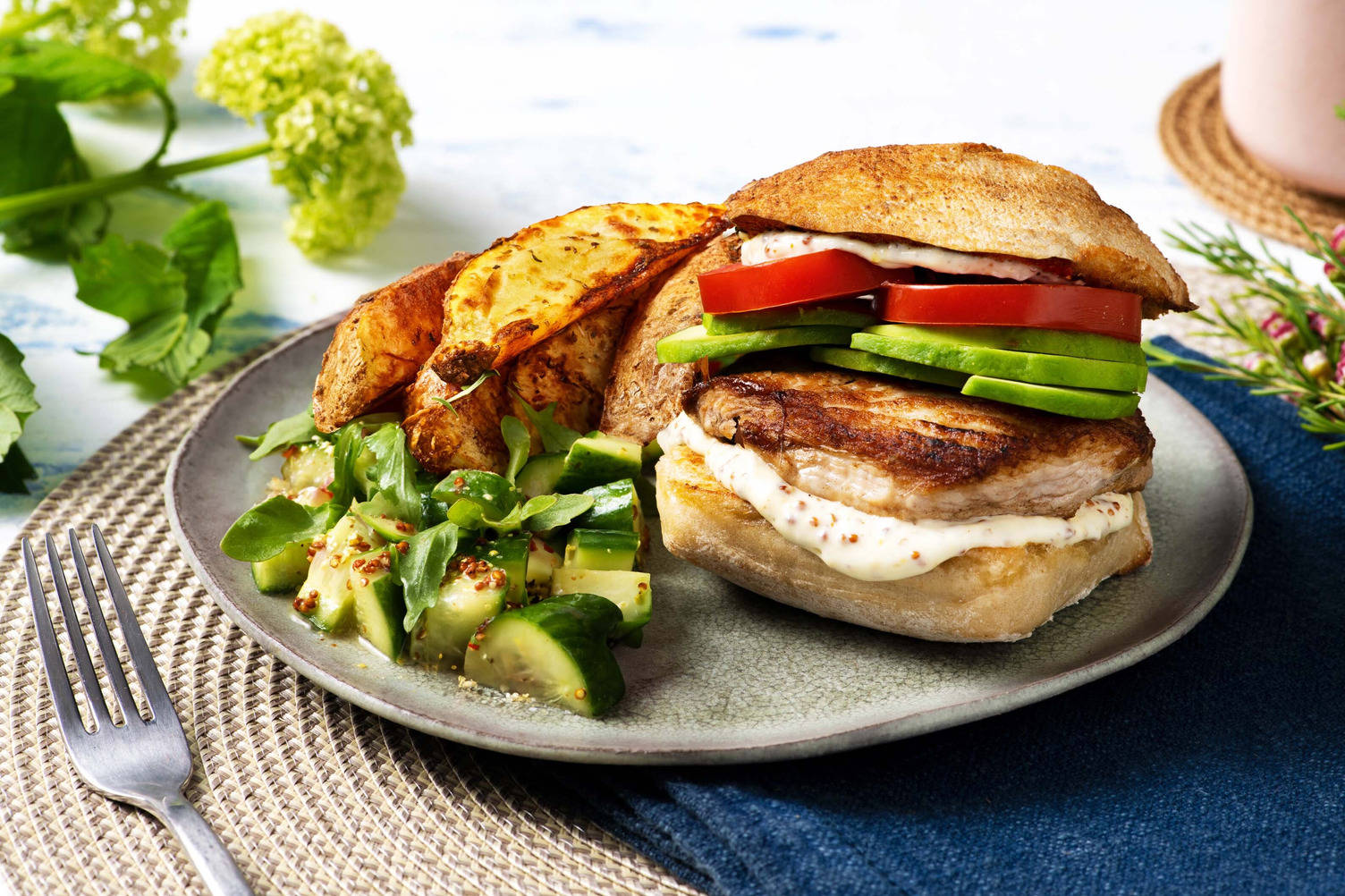 Turkey & Avocado Ciabatta Club Sandwich