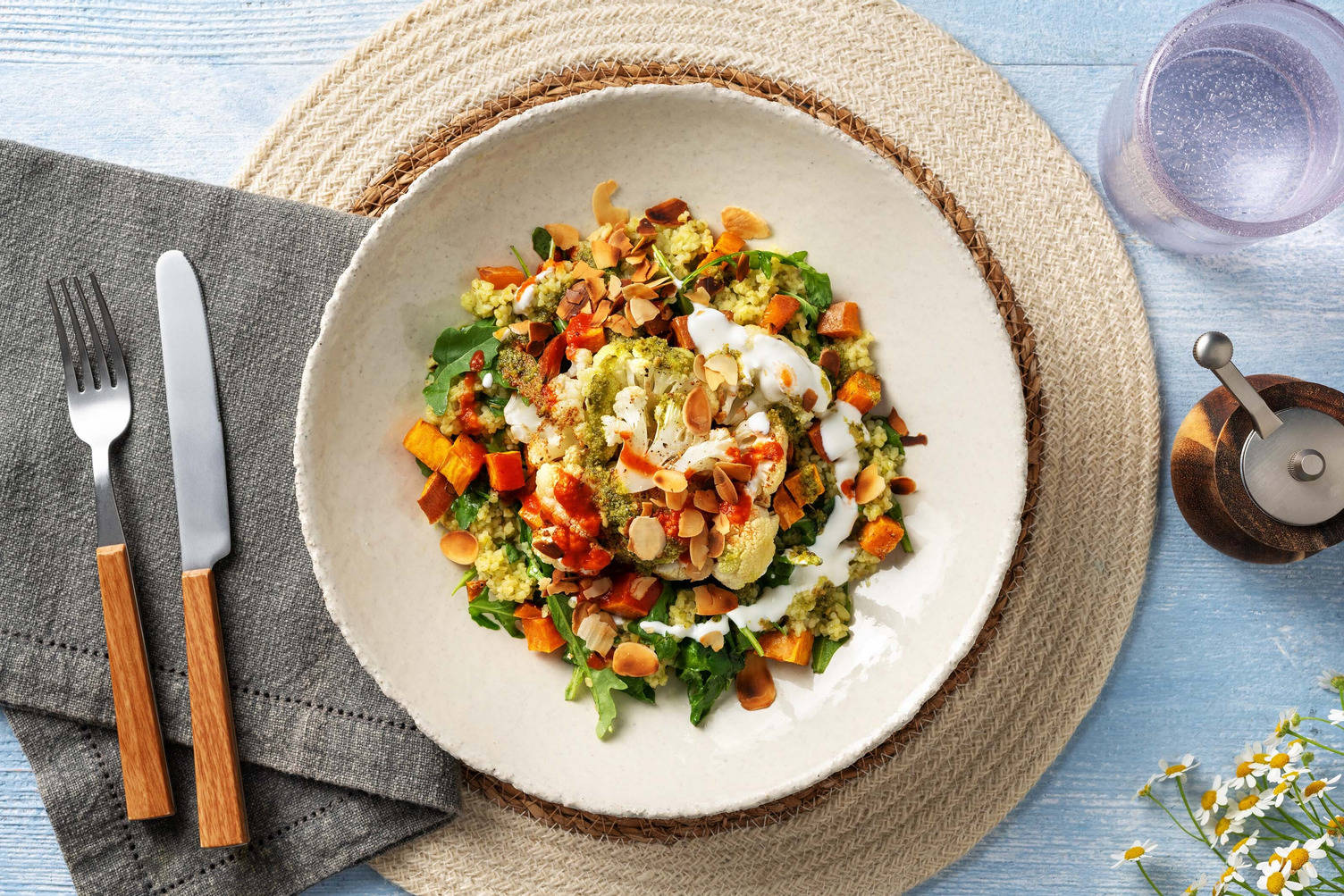 Harissa and Zhoug Cauliflower