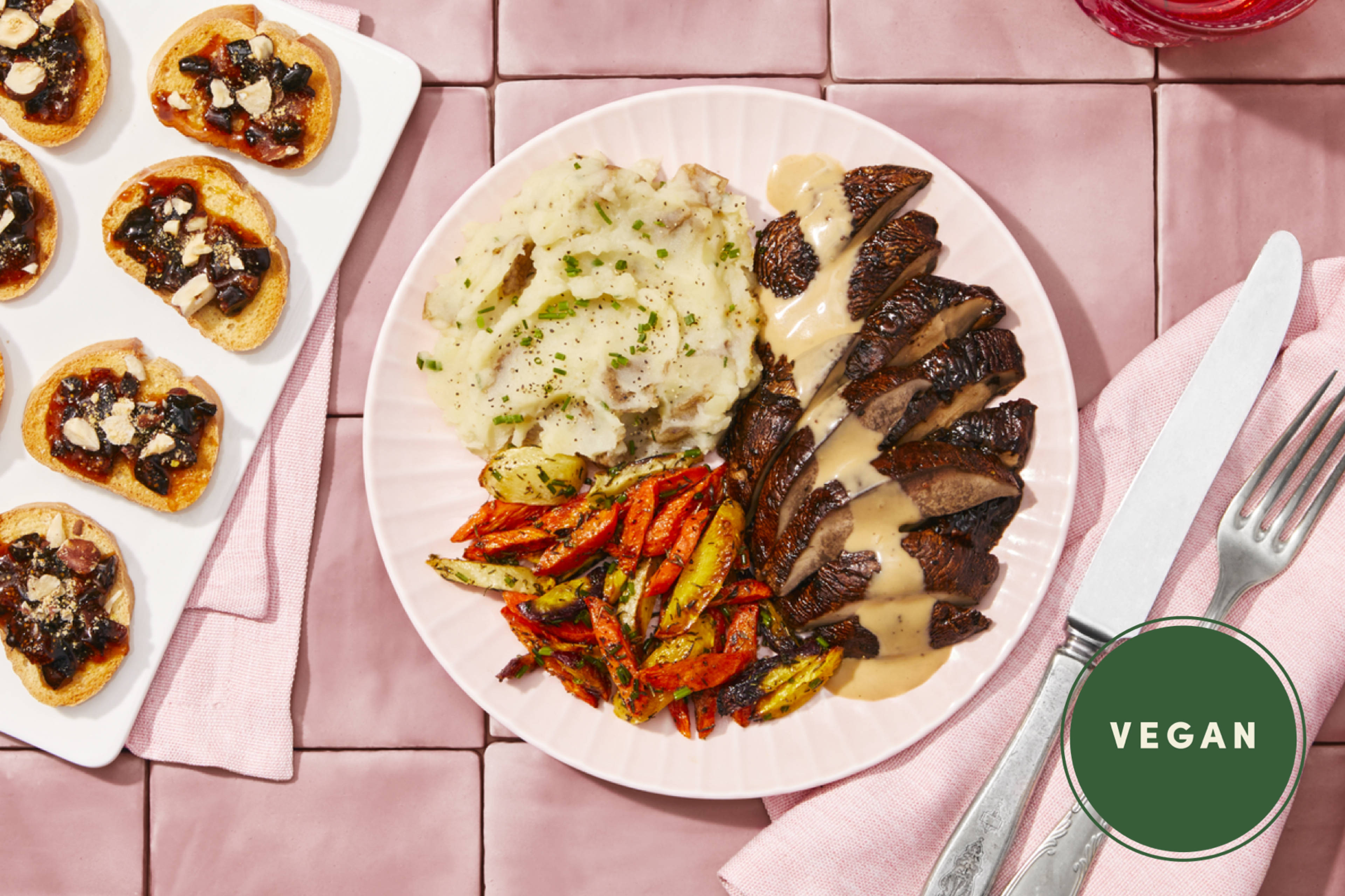PORTOBELLO "STEAKS" WITH TRUFFLE SAUCE
